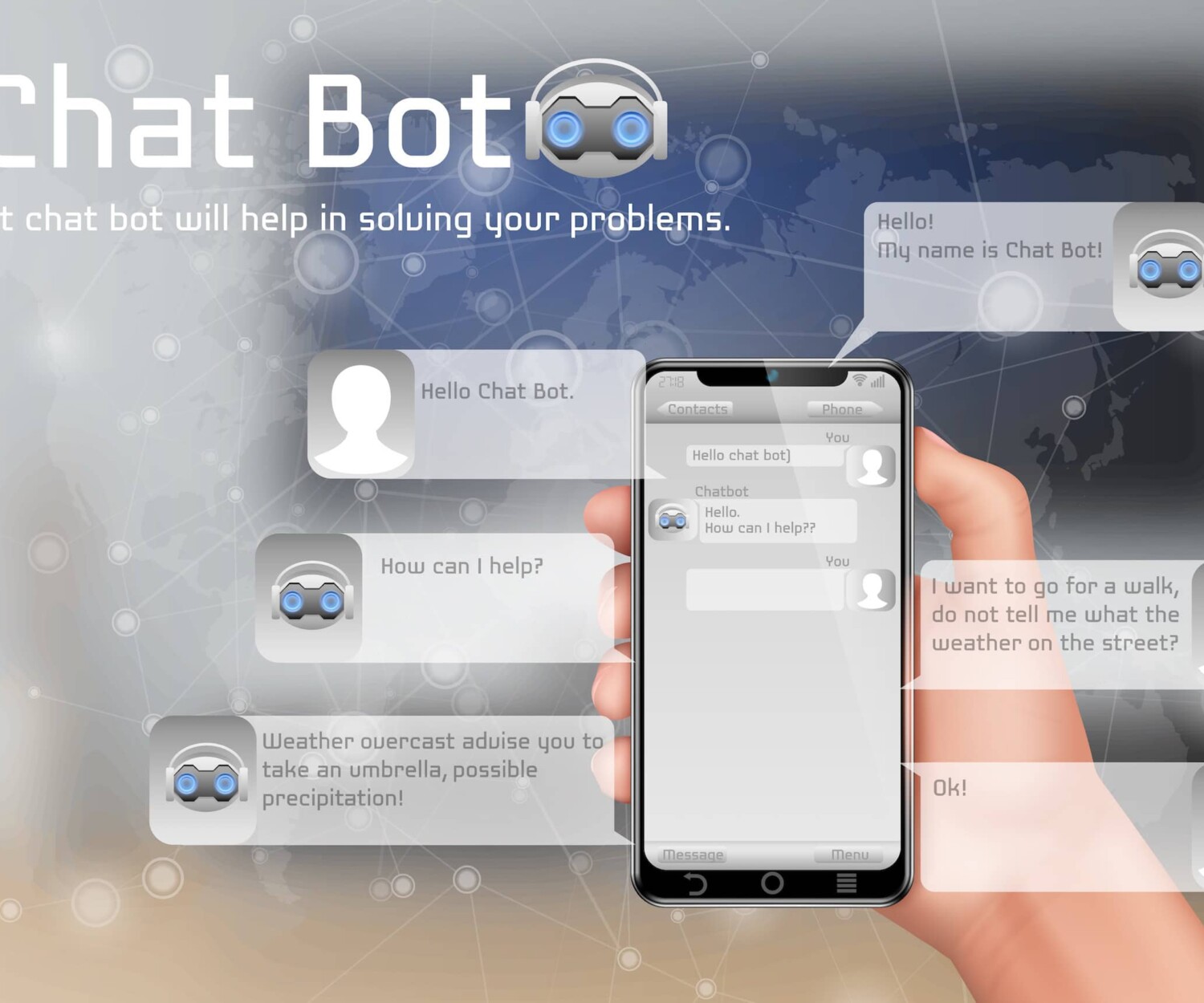 WordPress Zapier ChatGPT integration workflow diagram | Live AI chatbot widget displayed on a WordPress service page