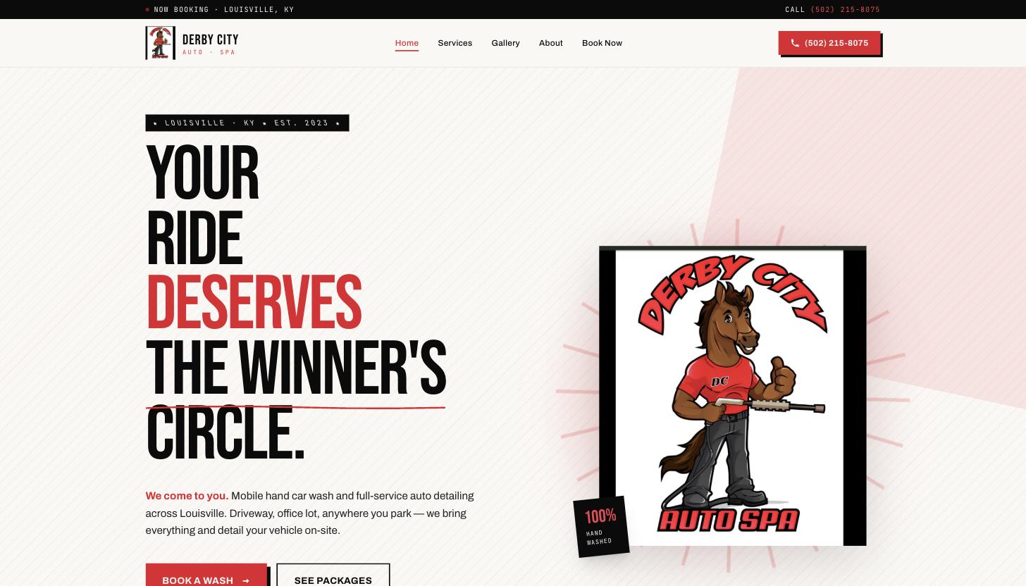 Derby City Auto Spa website screenshot