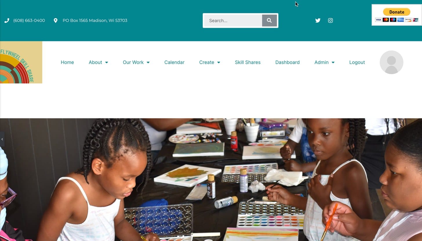 Flywheel Skill Share nonprofit time bank website by Pure Code Digital