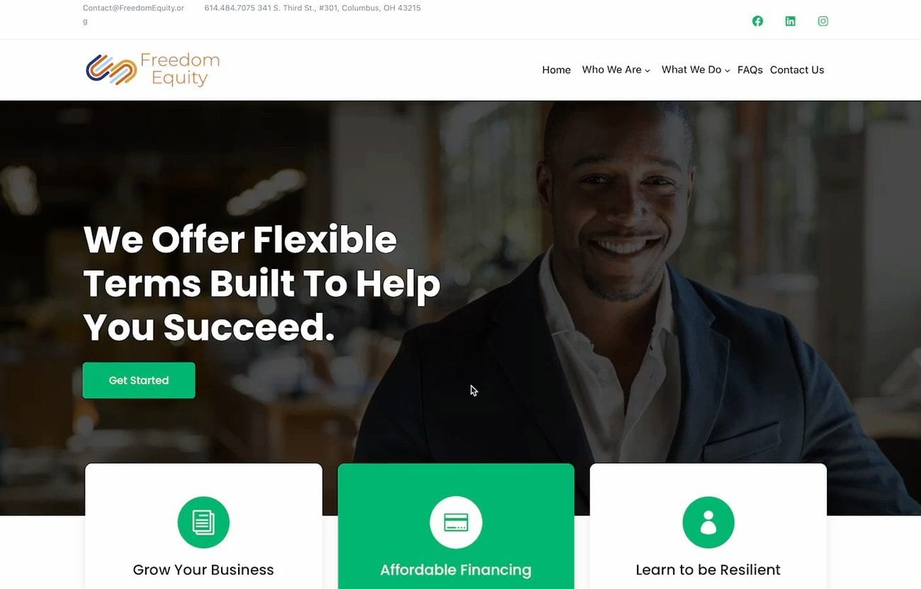 Plano web design sample: a financial services website built by Pure Code Digital