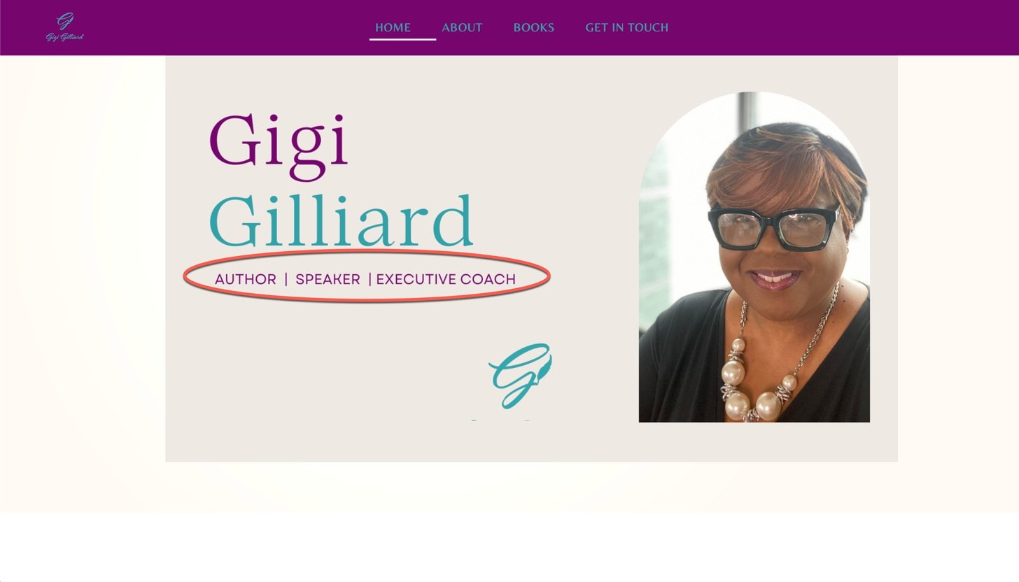 Gigi Gilliard author and executive coach website designed and developed by Pure Code Digital