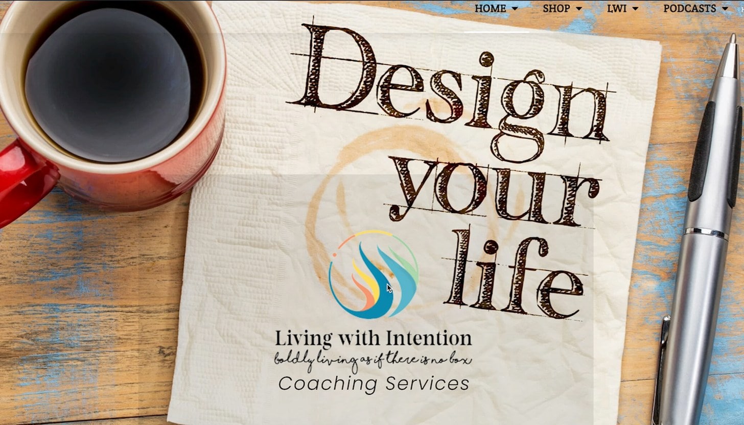 Living with Intention coaching website designed and developed by Pure Code Digital