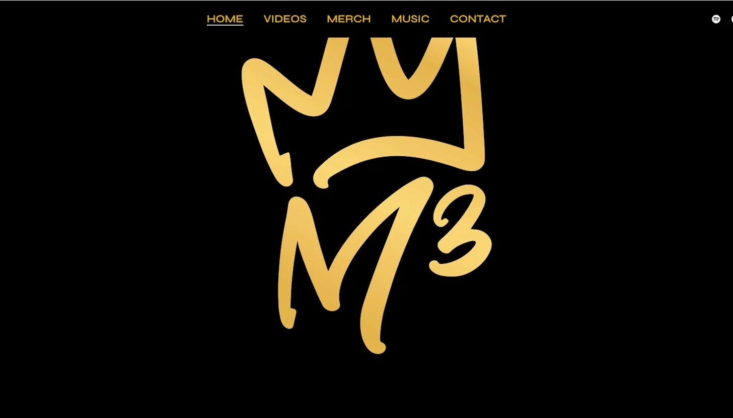 M3 artist website designed and developed by Pure Code Digital