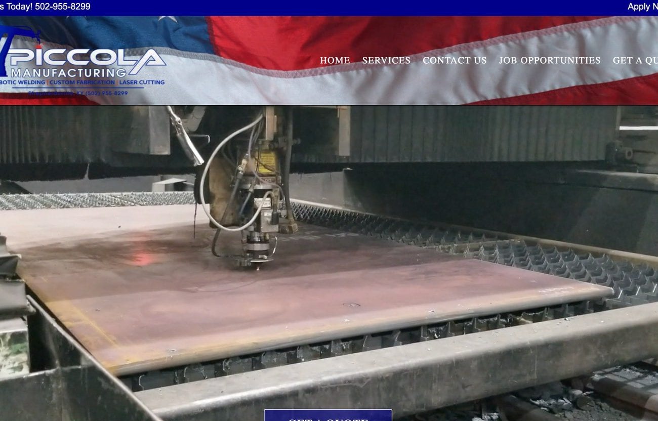 Corpus Christi web design sample: a manufacturing company website built by Pure Code Digital